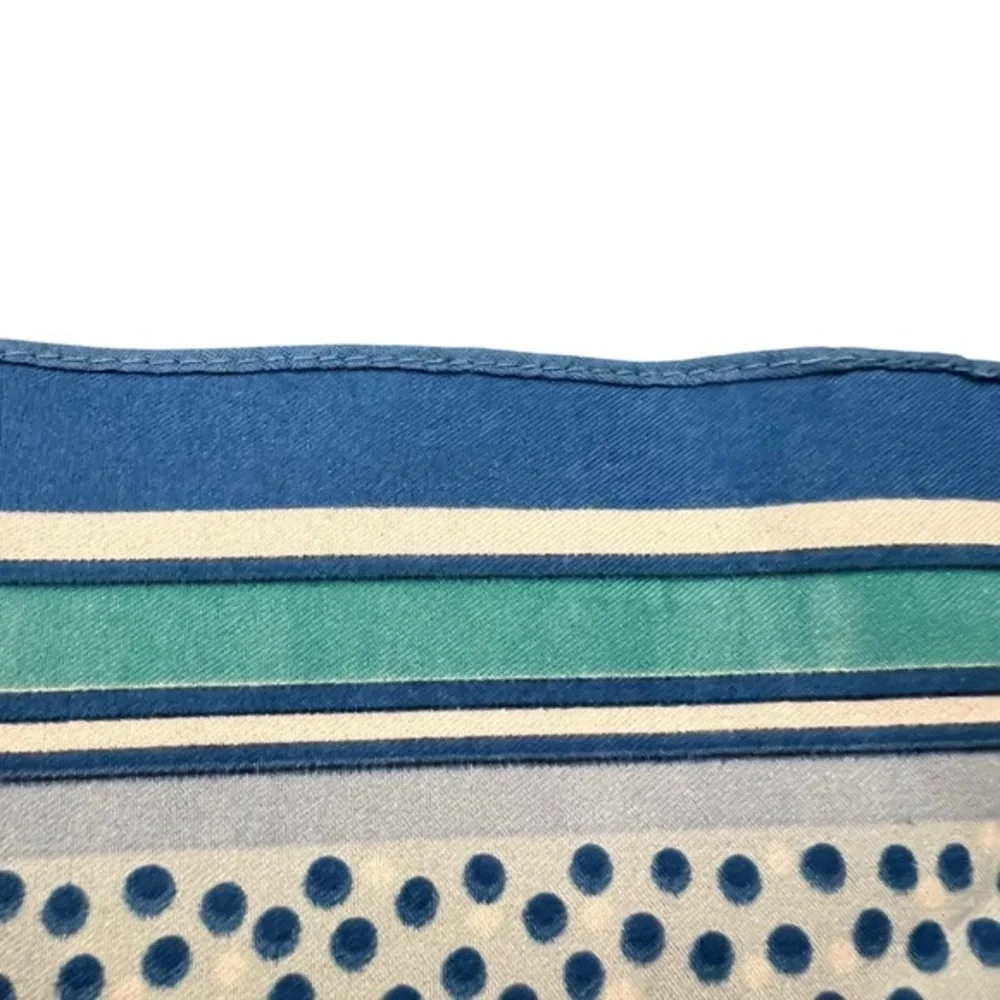 Vintage 80s Shawl Scarf Blue White Florals Cottagecore  41